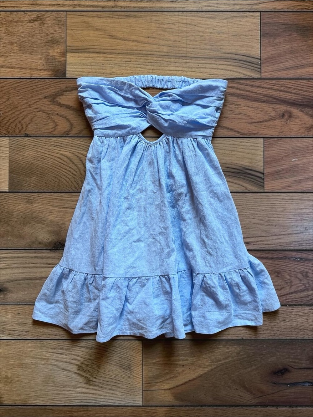 Cotton Candy LA Light Blue Strapless Cutout Mini Dress S